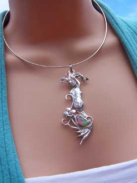 silver mermaid necklace
