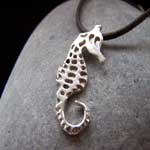 silver seahorse necklace