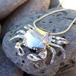 Silver crab necklace