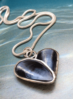mussel heart necklace