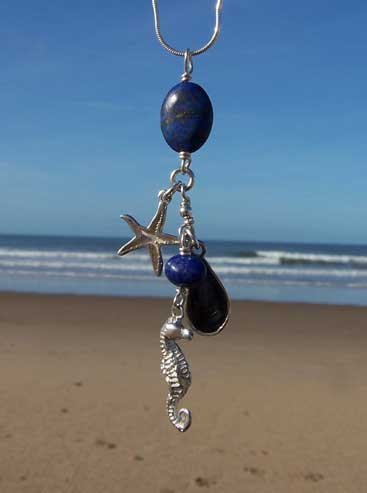 Seacharm and seahorse necklace