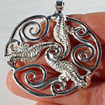 Welsh celtic seahorse pendant