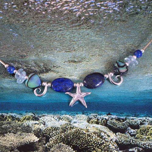 starfish lapis necklace by Pa-pa