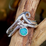 wave ring with opal