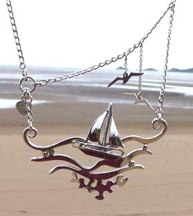 sailboat necklace silver