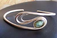 Silver wave bracelet